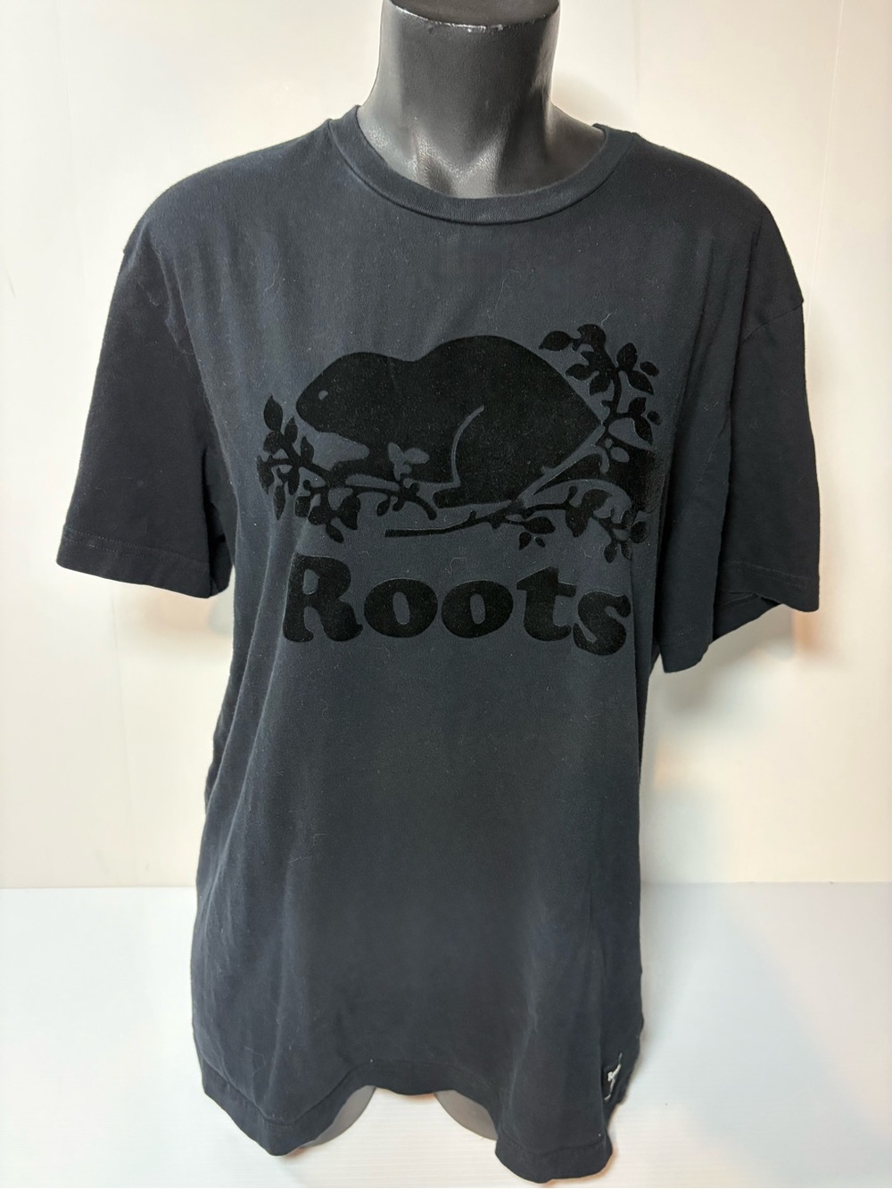 Roots Black Unisex Crewneck T-Shirt with Beaver Logo